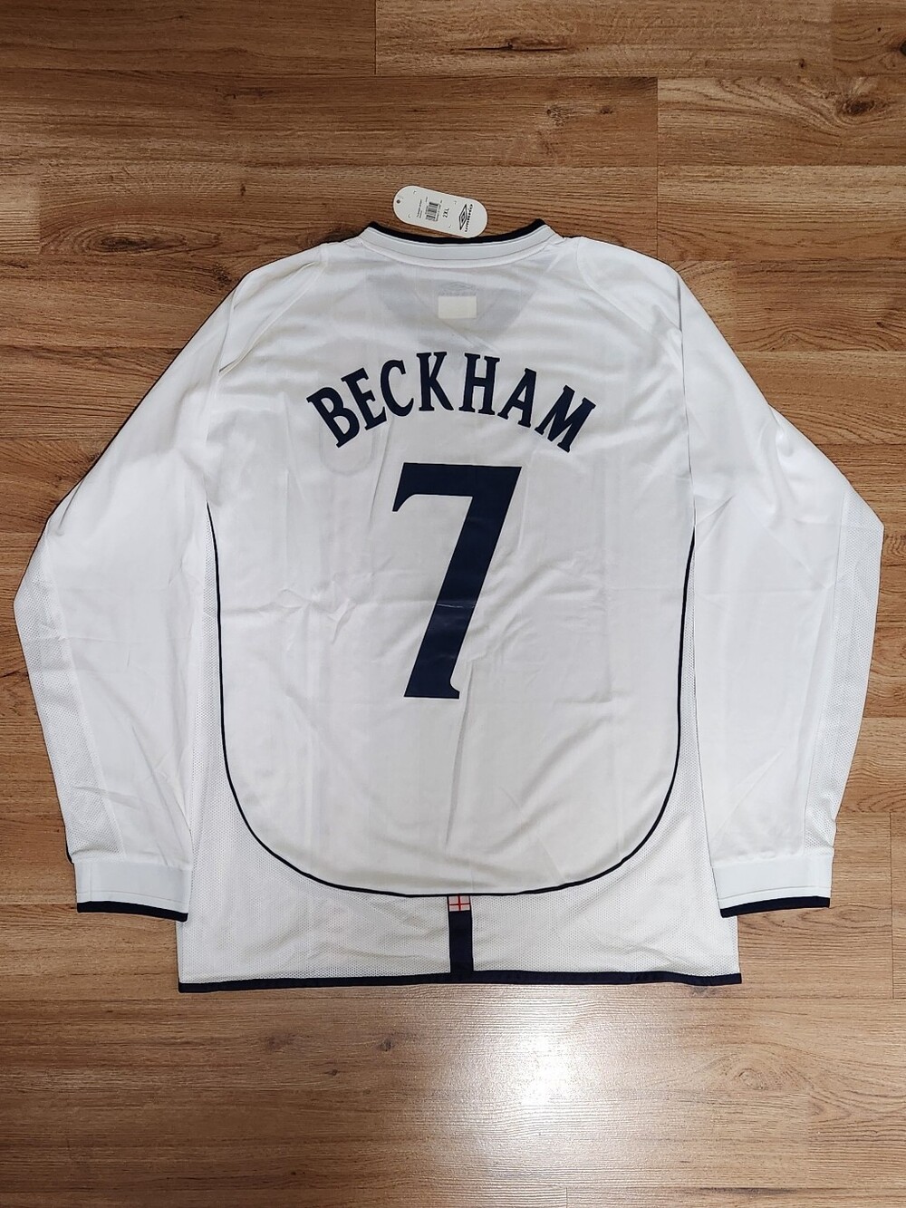 England Beckham #7 Long Sleeve 2002 Jersey XXL 🏴 - Picture 2 of 7